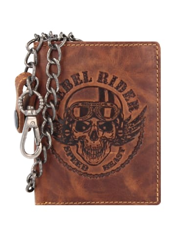 Greenburry Rebel Rider Biker Geldbörse Leder 11 cm in brown