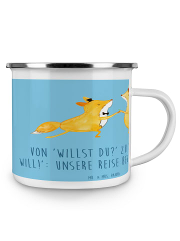 Mr. & Mrs. Panda Tasse Verlobung Abenteuer mit Spruch in Sky Blue