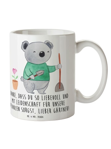 Mr. & Mrs. Panda cappuccinotasse Lieber Gärtner mit Spruch in Weiß