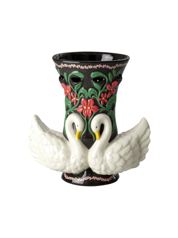 Rice Schwan Keramik Vase in braun
