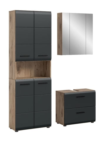 ebuy24 Badmöbelset Ice Schwarz 135 x 30 cm