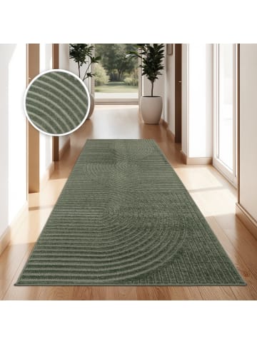 KADIMA DESIGN Teppich Kurzflor Struktur Wohnzimmer in Grün