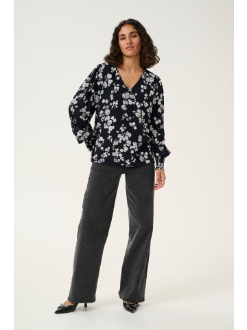 Kaffe Kurzarm-Bluse KAalice in Marine Flower