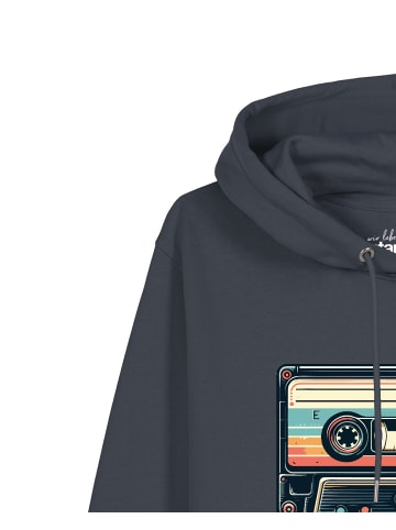 wat? Apparel Sweatshirt Retro Kassette in India Ink Grey