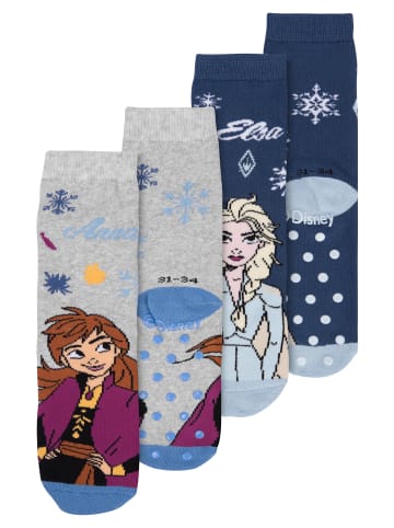 Disney Die Eiskönigin 2er Pack Die Eiskönigin ABS Socken Frozen antirutsch Söckchen in blau/grau