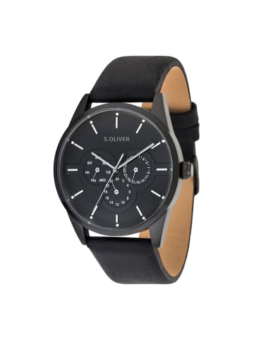 s.Oliver Armbanduhr Round Basic in schwarz