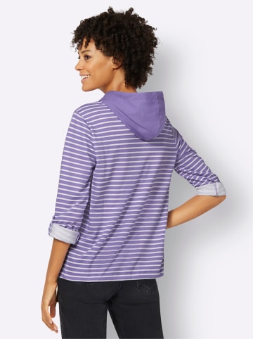 WITT WEIDEN Sweatshirt in lavendel-ecru-geringelt