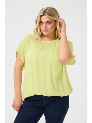 KAFFE curve Kurzarm-Bluse KCami Loose fit in Lettuce Green