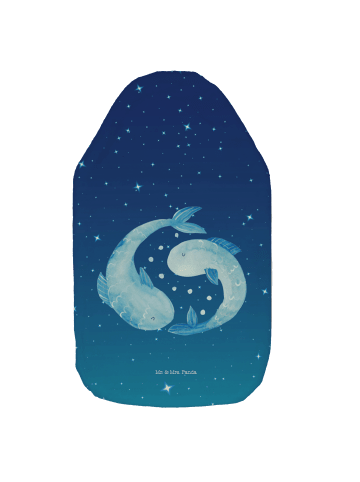 Mr. & Mrs. Panda Wärmflasche Sternzeichen Fische ohne Spruch in Sternenhimmel Blau