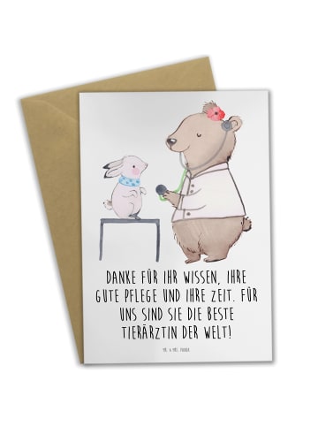 Mr. & Mrs. Panda Grußkarte Beste Tierärztin mit Spruch in Weiß
