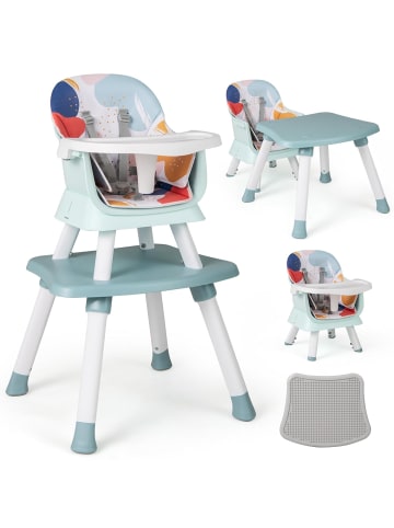COSTWAY 6-in-1 Babyhochstuhl in Bunt