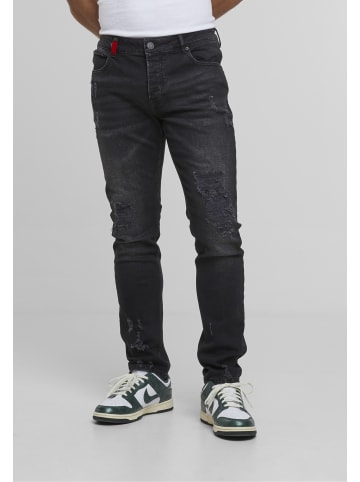 2Y Premium 2Y Premium 2Y MIGUEL RIPPED SLIM FIT JEANS in black