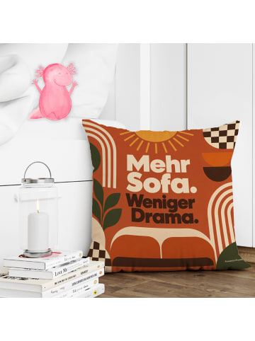 Mr. & Mrs. Panda Kissen Sofakissen Mid-Zeichenntury Design mit Spruch in Weiß