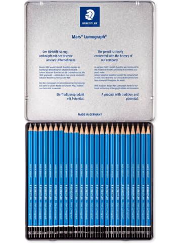 Staedtler Bleistift Mars Lumograph Härte sortiert Metalletui Packung mit 24 Stück