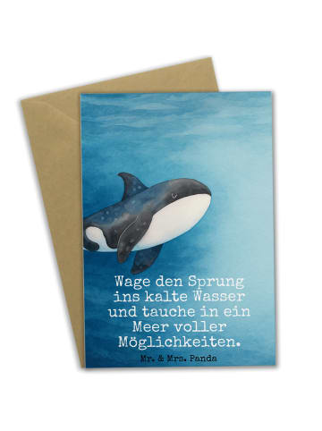 Mr. & Mrs. Panda Neujahrskarte Orca Design mit Spruch in Weiß