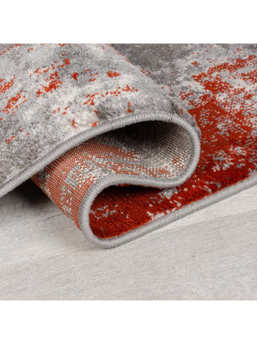KADIMA DESIGN Abstrakte Kunst-Teppiche in Premium-Qualität in Rot-Grau