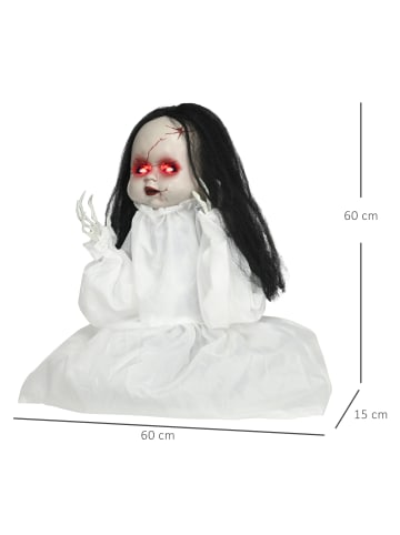 HOMCOM Halloween Dekoration-60L x 15B x 60Hcm-Weiß
