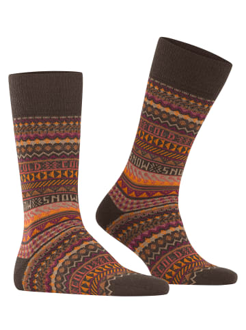 Burlington Socken Snow Isle in Dark brown