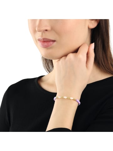 Noelani Armband Silber 925, gelbvergoldet, Kunststoff in Mehrfarbig