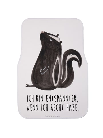 Mr. & Mrs. Panda Fahrer Autofußmatte Stinktier Sitzen mit Spruch in Weiß