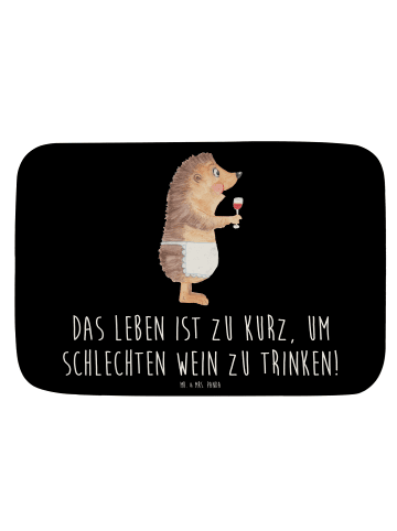 Mr. & Mrs. Panda Duschvorleger Igel Wein mit Spruch in Schwarz