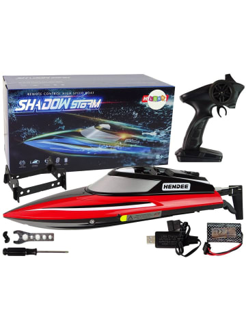 LEAN TOYS R/C Ferngesteuertes Motorboot 2,4G Rot 20-25 KM/H