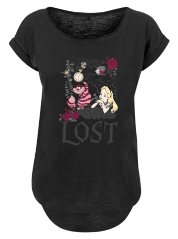 F4NT4STIC Long Cut T-Shirt Disney Alice im Wunderland Lost in schwarz