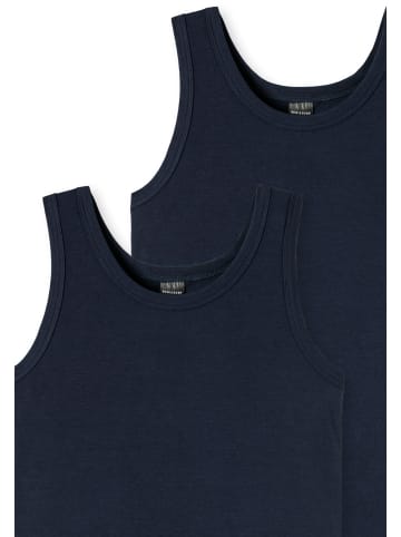 Schiesser Unterhemd / Tanktop Teens Boys 95/5 Cotton in Nachtblau
