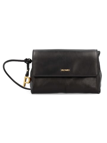 PICARD Whisper Umhängetasche Leder 21 cm in schwarz
