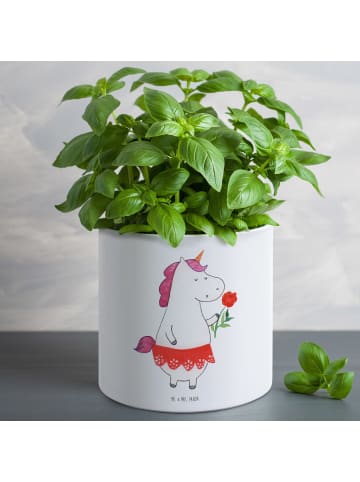 Mr. & Mrs. Panda Blumenkübel Einhorn Dame ohne Spruch in Weiß