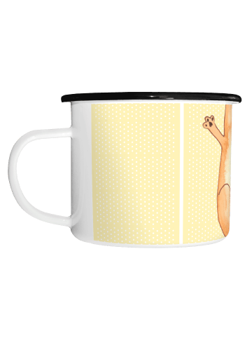 Mr. & Mrs. Panda Camping Tasse Katze Umarmen ohne Spruch in Gelb Pastell