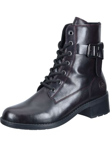 rieker Schnürstiefeletten in schwarz-rot