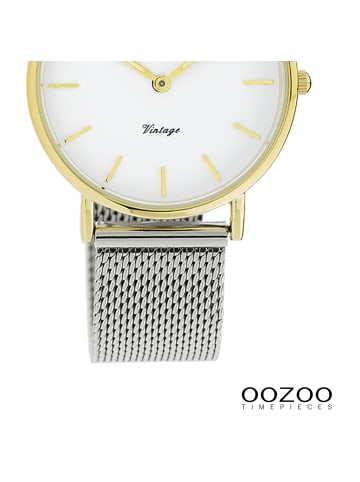 Oozoo Analog-Armbanduhr Oozoo Vintage Series silber mittel (ca. 32mm)