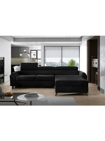 MF Design Mariam Recamiere Rechts in Schwarz -  (L) 200 x (B) 288 x (H) 92 cm