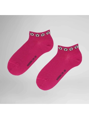 Hudson Sneakersocken Cute Blumenmuster in Hot pink