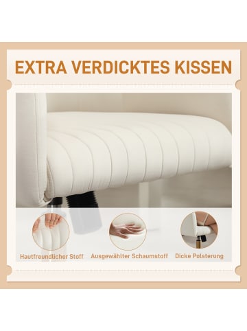HOMCOM Schreibtischstuhl-62L x 61B x 76-84H cm-Cremeweiß