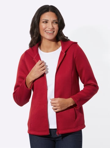 Sieh an! Strickfleecejacke in rot