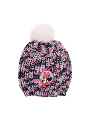 Disney Minnie Mouse Wintermütze Strick mit Bommel in Lila