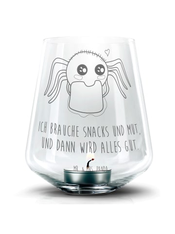 Mr. & Mrs. Panda Gravur Windlicht Spinne Agathe Sandwich mit Spruch in Transparent