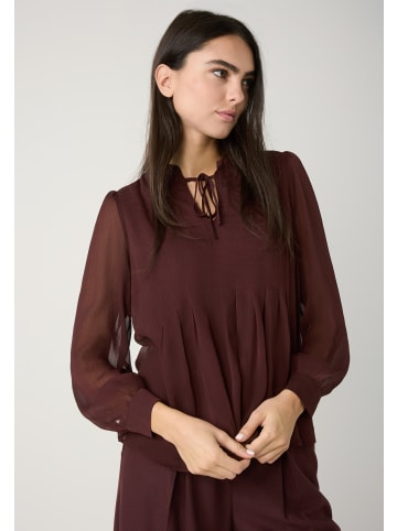 More & More leichte, feminine Chiffonbluse in raisin brown