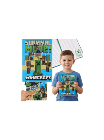 Minecraft Fight A/5 liniertes Notizbuch mit eingebauter Uhr