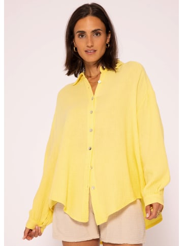 SASSYCLASSY Ultra Oversize Musselin-Blusenhemd kürzere Variante in Gelb