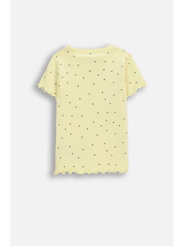 Coccodrillo Geripptes T-Shirt mit kurzen Ärmeln in gelb