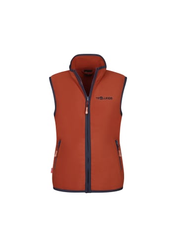 Trollkids Fleeceweste Arendal in red clay/mystic blue