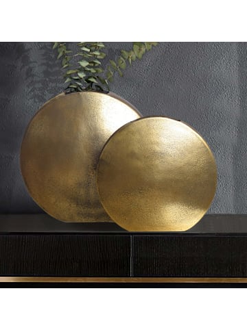 FineBuy Blumentopf in Gold / Aluminium / 35x14x34
