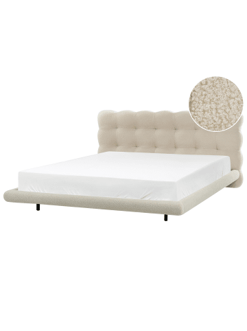 Beliani 2-tlg Doppelbett SOULISSE in Beige/Schwarz