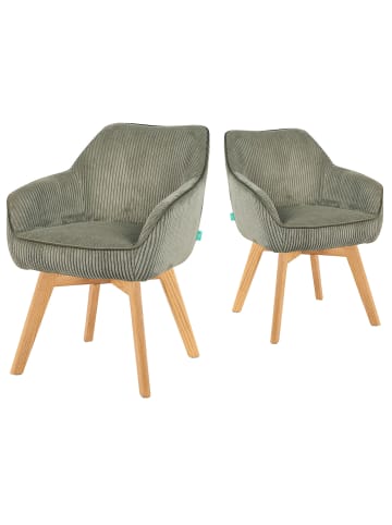 DUBI Möbel 2er-Set: Drehstuhl Mika-Jara in Grün - (B)60 x (H)82 x  (T)61 cm