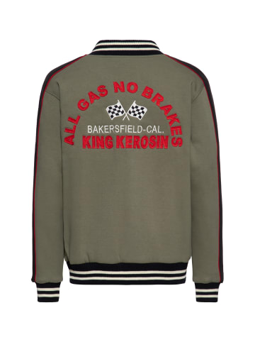 King Kerosin King Kerosin Collegejacke All Gas No Brakes in olivgrün