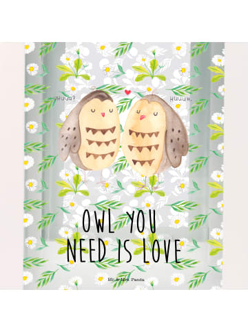 Mr. & Mrs. Panda Kerzenständer Eulen Liebe mit Spruch in Transparent