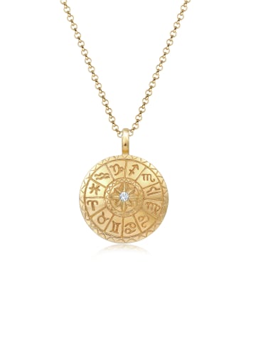 Elli Halskette 925 Sterling Silber Sternzeichen, Astro in Gold